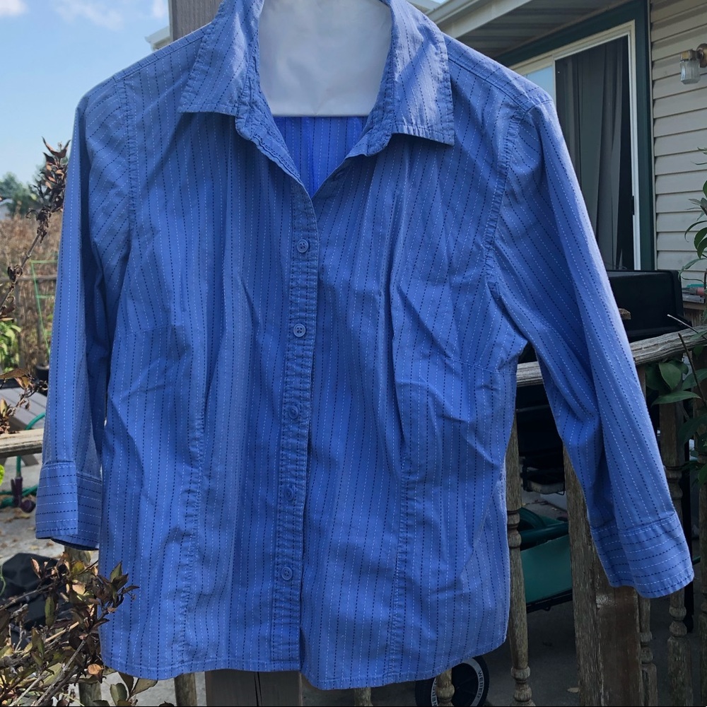 Blue button down shirt size petite medium